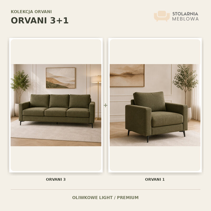 ORVANI 3+1 — sofa 3-osobowa i fotel