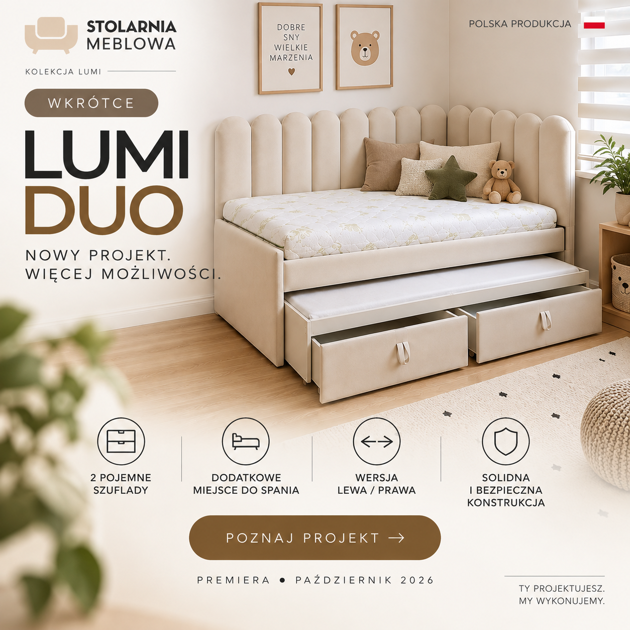 LUMI DUO — zapowiedź nowego łóżka z premierą w październiku 2026